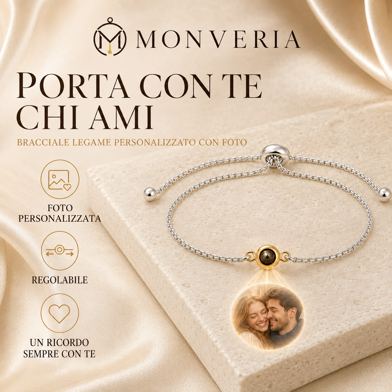 MONVERIA™ | Bracciale Legame Personalizzato con Foto